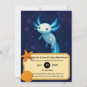 Invitación Aniversario del Azul Abyss Axolotl