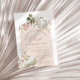 Invitación Aniversario del Barnyard Baa Moo de Oink Cluck