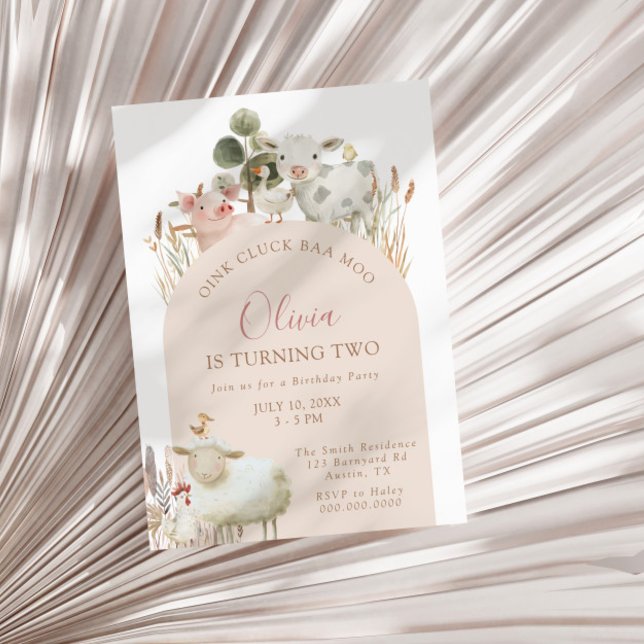 Invitación Aniversario del Barnyard Baa Moo de Oink Cluck (Subido por el creador)