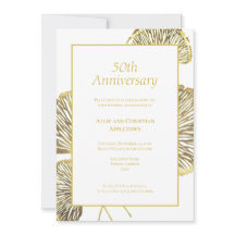Aniversario del Boda 50 Golden Gingko Biloba Leaf