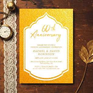 Invitación Aniversario del Boda 60 de lujo de oro