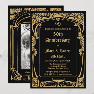 Invitación Aniversario del Boda Art Nouveau elegante