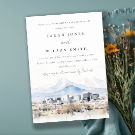 Invitación Aniversario del Boda de acuarela de Salt Lake City