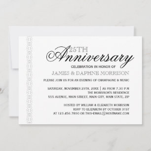 Invitación Aniversario del Boda de Elegancia Simple