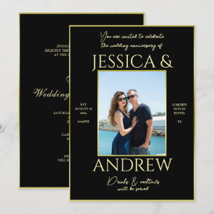 Invitación Aniversario del Boda de fotografía de la elegancia