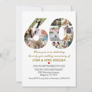 Invitación Aniversario del Boda de fotografía número 60 Perso