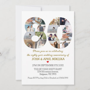 Invitación Aniversario del Boda de fotografía número ochenta