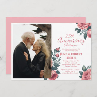 Invitación Aniversario del boda de Golden Blue