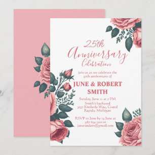 Invitación Aniversario del boda de Golden Blue