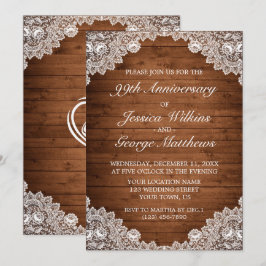 Invitación Aniversario del Boda de la Madera Rusa y los Lados