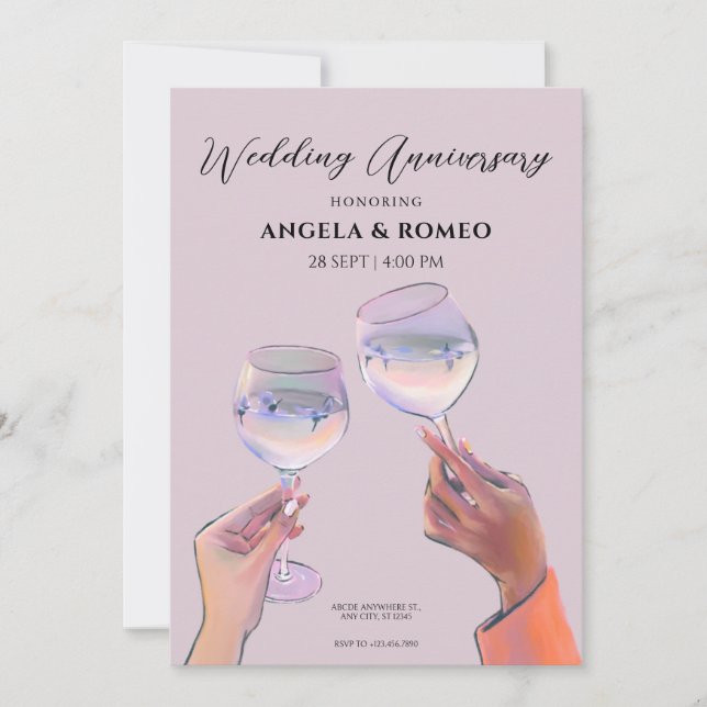 Invitación Aniversario del Boda de la ovación de bronce (Anverso)