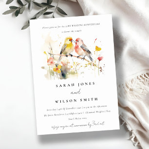Invitación Aniversario del Boda de las Aves del Amor Botánico