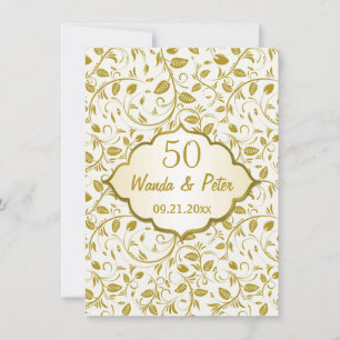 Invitación Aniversario del Boda de las hojas de oro