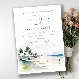 Invitación Aniversario del Boda de las Palmeras de Miami Beac