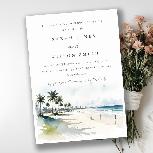 Invitación Aniversario del Boda de las Palmeras de Miami Beac (Subido por el creador)