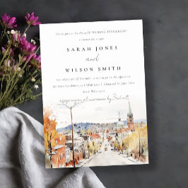 Invitación Aniversario del Boda de Montpelier City Scape Verm