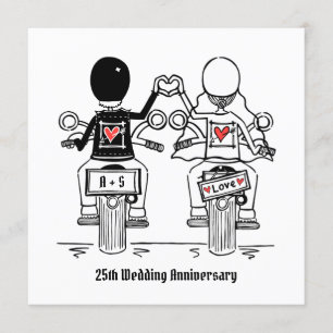 Invitación Aniversario del Boda de motocicletas personalizado