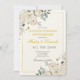 Invitación Aniversario del boda de Oro