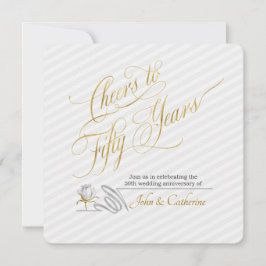 Invitación Aniversario del Boda de Oro 50 años franjas