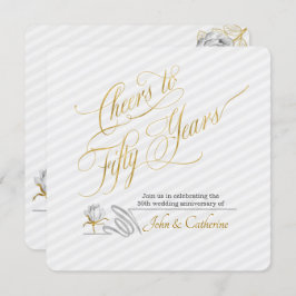 Invitación Aniversario del Boda de Oro 50 años franjas