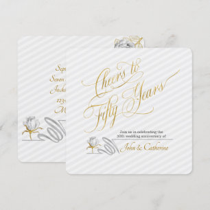 Invitación Aniversario del Boda de Oro 50 años franjas