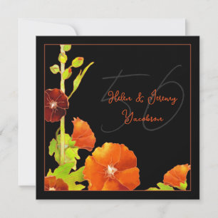 Invitación Aniversario del Boda de Oro 50 de la Floral Negra