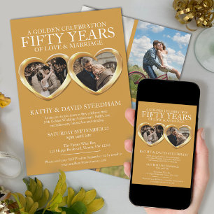 Invitación Aniversario del boda de Oro 50 fiesta 6 fotos