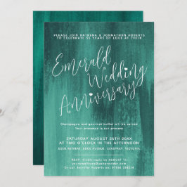 Invitación Aniversario del boda del arte abstracto verde esme