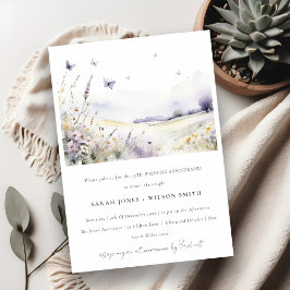 Invitación Aniversario del Boda del Campo Mariposa de Flor Si