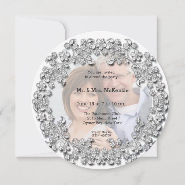 Invitación Aniversario del Boda del Diamante (Anverso)