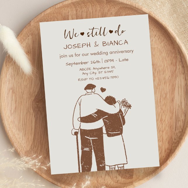 Invitación Aniversario del boda del ilustracion de pareja más (Subido por el creador)