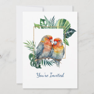 Invitación Aniversario del Boda del loro tropical