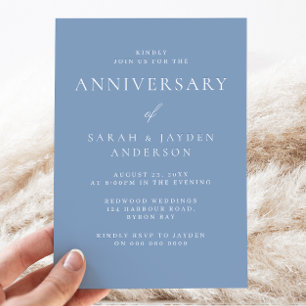 Invitación Aniversario del Boda del moderno Dusty Blue All Ye