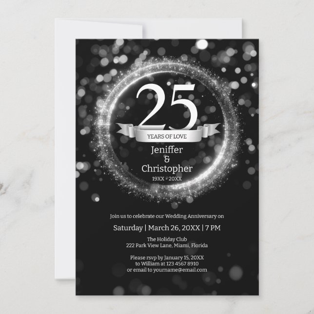 Invitación Aniversario del Boda del nombre del año de edición (Anverso)