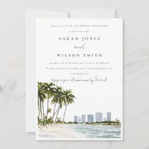 Invitación Aniversario del Boda del paisaje de la palma de Mi