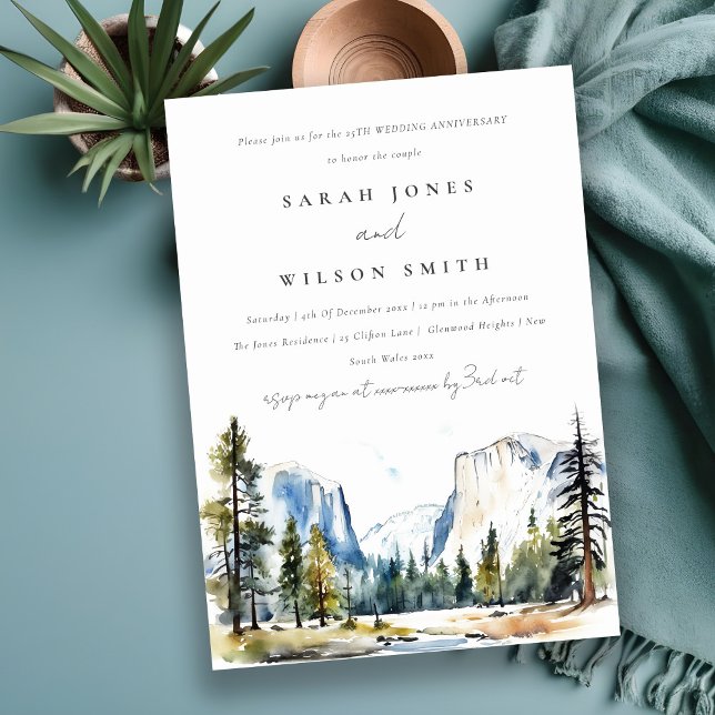 Invitación Aniversario del Boda del Parque Nacional Yosemite (Subido por el creador)