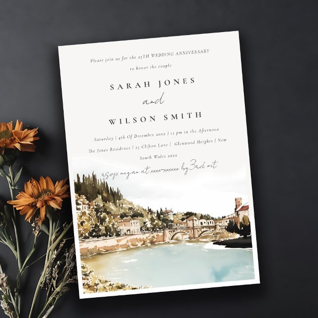 Invitación Aniversario del Boda del río Verona Adige (Subido por el creador)
