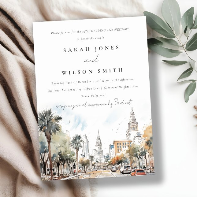 Invitación Aniversario del Boda del Skyline de la moda Orland (Subido por el creador)