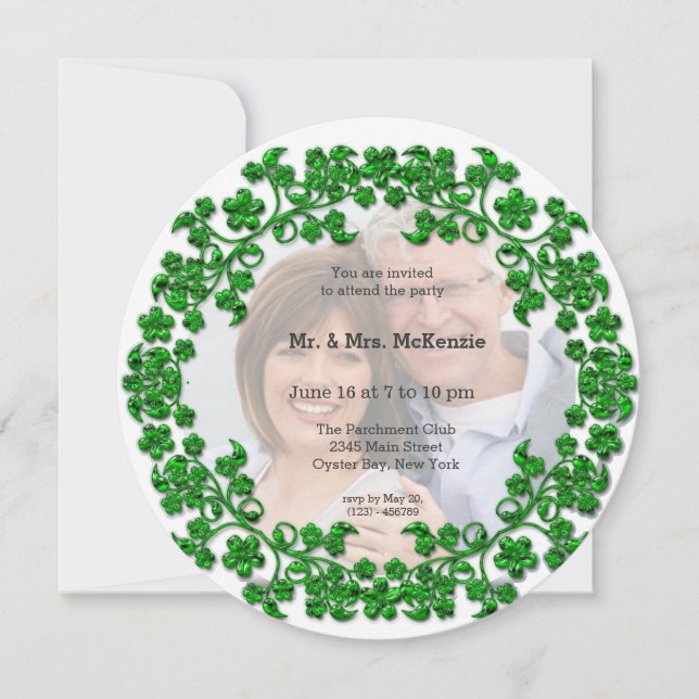 Invitación Aniversario del Boda Esmeralda (Anverso)