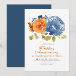 Invitación Aniversario del Boda floral de la Naranja de la Ma