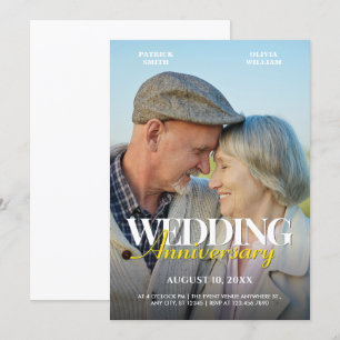 Invitación Aniversario del boda fotográfico de Romance