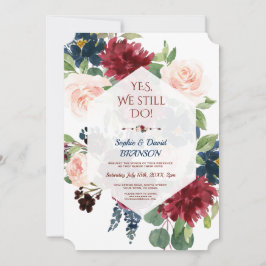 Invitación Aniversario del Boda geométrico floral de la Marin