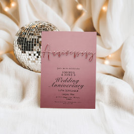 Invitación Aniversario del Boda Rosa