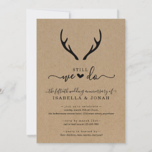 Invitación Aniversario del Boda Rust Antlers