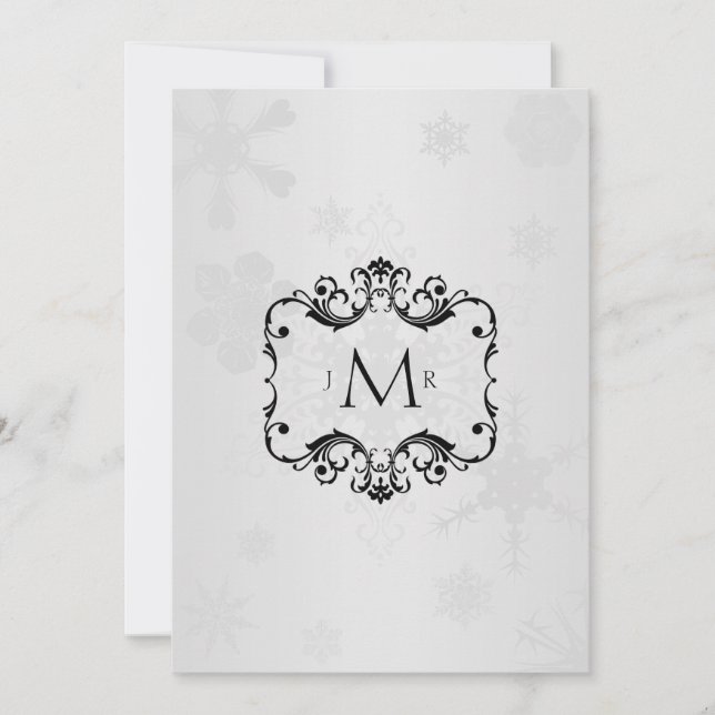 Invitación Aniversario del Boda Winter Wonderland (Anverso)