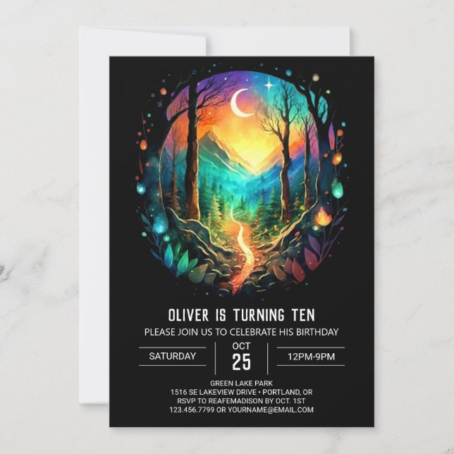 Invitación Aniversario del Boho elegante de la cabaña (Anverso)