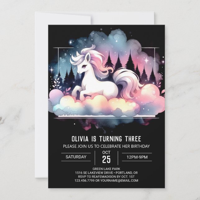 Invitación Aniversario del Caballo de la Selva Simple (Anverso)