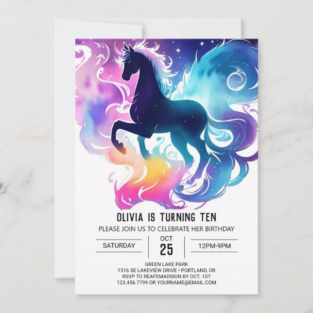 Invitación Aniversario del Caballo de los Niños de la moda (Anverso)