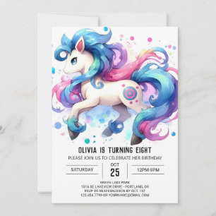 Invitación Aniversario del Caballo de Niños Modernos