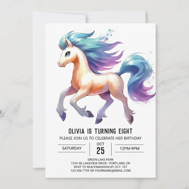 Invitación Aniversario del Caballo Digital Rustico (Anverso)